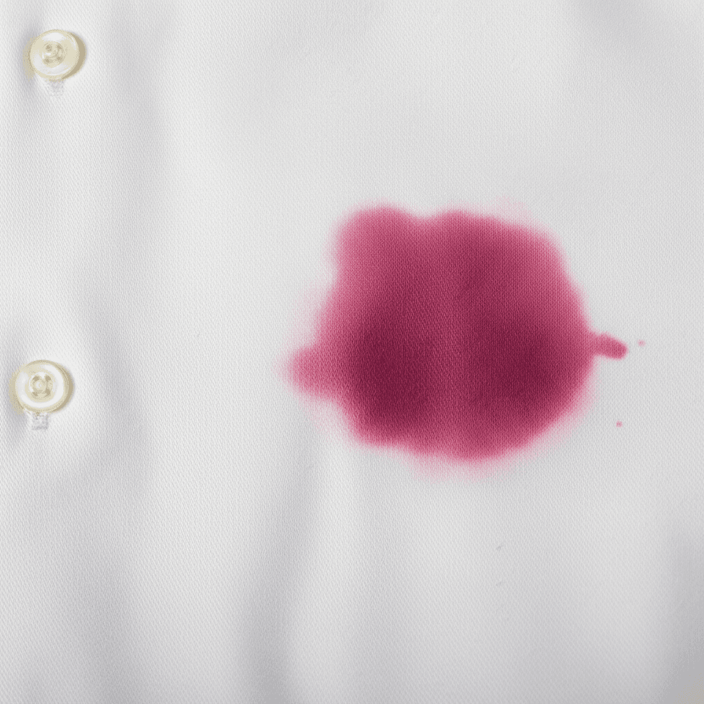 Stained garment before restoration